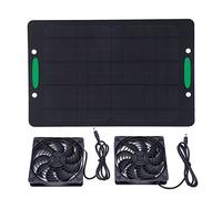 Respicefinem Solar Powered Fan Dual Exhaust Ventilation System For Greenhouse Shed Heat Dissipation 10 Watt Solar Panel Air Circulation