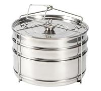 Respicefinem Stackable 3 niveles de vapor de acero inoxidable olla ideal para cocinar una variedad de alimentos simultáneamente en cualquier olla de presión o olla un gran accesorio de cocina para