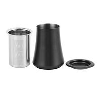 Respicefinem Tamiz de café en polvo Tamiz de malla fina de acero inoxidable 304 para elaboración de cerveza casera y uso en la cocina Taza de filtro duradera con acabado de color (Black)