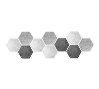 Respicefinem Ten Pieces of Waterproof Non Slip Hexagonal Self Adhesive Ceramic Tile Stickers Ideal for Wall and Floor Decoration in Homes and Offices Made of PVC Material with Dark
