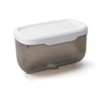 Respicefinem Wall Mounted Tissue Box Transparent Simple Design Ideal For Toilet Large Size Can Hold Various Sized Rolls and Other Bathroom Supplies Plastic Material Approx 22 X 13 (Negro)