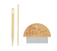 Respicefinem Weaving Comb Professional peine de madera con aguja de ojo grande conjunto de agujas de ganchillo de 4 mm ideal para hacer manualidades -it usted mismo que es adecuado para principiantes