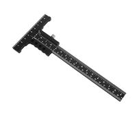 Respicefinem Woodworking Scriber T Shape Aluminum Alloy Scribing Ruler Measuring Tool For Carpenter Diy Wood Crafts Precision Marking Gauge (Ruler-No Fine Tuning)