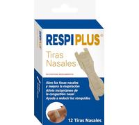 Respiplus | Tiras Nasales Antironquidos y Deportivas | Alivio Inmediato de la Congestión Nasal | Mejora la Respiración y Reduce los Ronquidos | 12 Uds