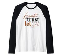 Respira Confianza Deja Que Dios Fe Cristiana Camiseta Manga Raglan