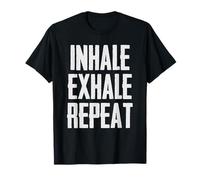 Respira | Inhala Exhala Recordatorio de respiración repetida Amante del Yoga Camiseta