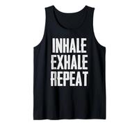 Respira | Inhala Exhala Recordatorio de respiración repetida Amante del Yoga Camiseta sin Mangas