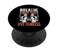 Respira Muay Thai Live Fearless Muay Thai PopSockets PopGrip Adhesivo
