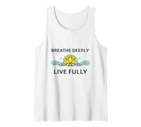 Respira profundamente y Vive plenamente - Mindfulness Yoga Yogis Mantra Camiseta sin Mangas