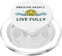 Respira profundamente y Vive plenamente - Mindfulness Yoga Yogis Mantra PopSockets PopGrip para MagSafe