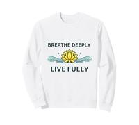Respira profundamente y Vive plenamente - Mindfulness Yoga Yogis Mantra Sudadera