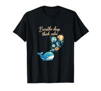 Respira Profundo, Piensa en Calma Las Burbujas de Ballena Arte Camiseta