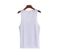 Respira tranquilo con este elegante chaleco de seda de hielo para hombre, una pieza imprescindible para tu armario de entrenamiento o salidas casuales (2XL blanco)