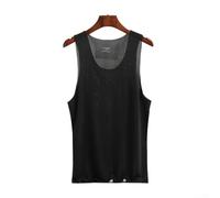 Respira tranquilo con este elegante chaleco de seda de hielo para hombre, una pieza imprescindible para tu armario de entrenamiento o salidas casuales (XL negro)
