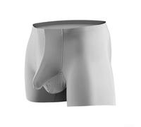 Respira tranquilo con estos calzoncillos tipo bóxer de seda de hielo para hombre con un diseño especial de bolsa (XL gris claro)