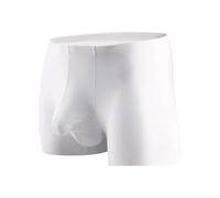 Respira tranquilo con estos calzoncillos tipo bóxer de seda de hielo para hombre con un diseño especial de bolsa (3XL blanco)