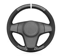 Respirable Funda Antideslizante Volante Coche Fibra Carbono Negra Y Ante para Chevrolet Niva 3 Radios para Lada Niva(Yellow Thread)