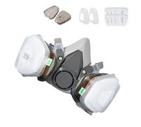 Respirador de seguridad contra el polvo - Máscara de respiración reutilizable, equipo de protección de filtración ajustable profesional de media cara | Engranaje de defensa personal del taller industr