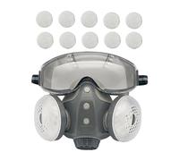 Respirador enmascarado - Filtro protector de cara completa con gafas | Respirador de seguridad integrado para carpintería, pintura, soldadura, molienda, construcción, protección industrial contra