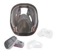 Respirador reutilizable con cubierta de gas - Mascarilla facial de 9,1 pulgadas, protección de doble filtro, escudo antiabrasivo | Taller de soldadura, pintura de reparación de muebles, pulido