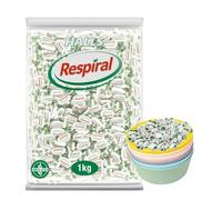 Respiral - Caramelos Duros Sabor Eucalipto y Mentol - Bolsa de 1000 g + Regalo de Cuencos IKEA KALAS - Ofrecido por UBOON (Eucalipto y mentol)