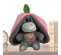 Respirando juguete de burro | Linda almohada de felpa con música | Muñeca de educación temprana con 4 modos de respiración, animal relleno relajante para el sueño para niños, viajes, guardería, dormit