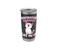 Respiratory Therapy Therapist Cat Mom Cat Lover RT Mom Gifts Vaso térmico de acero inoxidable de doble pared