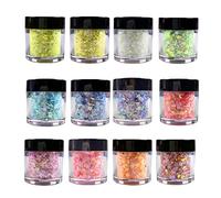 Resplandor En La Oscuridad Brillo Uña Luminosa Lentejuelas Holográficas Para Uñas Colores Accionados Por Resina