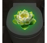 Resplandor en la oscuridad Lotus WC calcomanía verde vinilo para la decoración del cuarto de baño extraíble auto noche luz diseño floral para alquiler apartamento mejoras para el hogar baño decoración