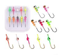 Resplandor en la oscuridad para pesca de hielo de invierno para señuelo, cabeza de cebo suave para la captura de peces depredadores, incluyendo carpa cruciana y tilapia, paquete de 5 o 10 (I)