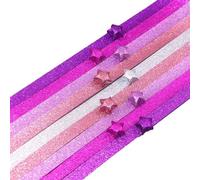 Resplandor en papel de estrella oscura | 520 hojas de tiras brillantes de papel degradado de color,Tiras de papel de estrellas, papel plegable creativo para artes, escuela y suministros educativos