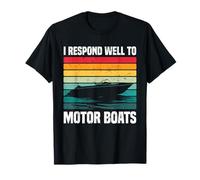 Respondo Bien a Motor Boats Retro Motor Boat Captain Camiseta