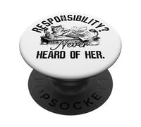 ¿Responsabilidad? Nunca he oído Hablar de su Divertido Gato procrastinador PopSockets PopGrip Adhesivo