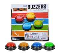 Respuesta Buzzer, Game Buzzer | Game Respuesta Acuerdos con luces y sonido por clase | 4X Objetos de Escena de Competición, Botón de Respuesta Rápida Divertido de Usar para la Familia