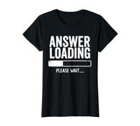 Respuesta Cargando, por Favor Espere Divertido Pensamiento Sarcástico Camiseta gráfica económica, Mujer, Negro, XS