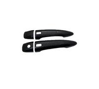RESPUNEKBAH Manija Puerta Cromada Negra Brillante Para Nissan Para Juke F16 2 2020 2021 2022 2023 Fibra Carbono Exterior Decorar Accesorios Coche Pegatinas(Carbon Fiber 2 Holes)