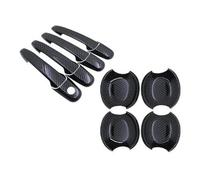 RESPUNEKBAH Pegatinas Fibra Carbono Negras Para Manijas Puertas De Para Mazda 3 BK Sedan Hatch MPS 2004 2005 2006 2007 2008 2009(Handle Bowl 4 Door)