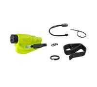 resqme Paquete de accesorios con llavero de emergencia original, herramienta de escape de coche, cortador de cinturón de seguridad 2 en 1 y rompevientos, llavero y brida para cables, amarillo