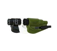 RESQME La Herramienta Original para Llavero de Escape de Emergencia de automóvil, Cortador de cinturón 2 en 1 y rompevidrios, Fabricado en EE. UU., Paquete de 3, Verde Militar, Blanco, Negro