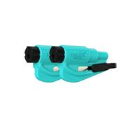 resqme La herramienta original para llavero de escape de emergencia de automóvil, cortador de cinturón 2 en 1 y rompevidrios, fabricado en EE. UU., paquete de 2, Verde Azulado