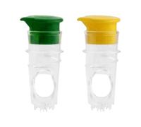 Ressm 2 exprimidores manuales de jugo de limón de plástico para exprimir cítricos, herramienta de vertido de frutas, amarillo y verde