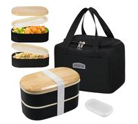 Resszo Lunch Box Kit, 1500 ml fiambrera de oficina, 2 capas porta almuerzo con cubiertos para oficina, almuerzos en el trabajo, escuela, microondas y lavavajillas