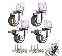 Resszo Ruedas para Muebles Pesados con 2 Freno 25 mm Ruedas para Muebles con Freno, 20 Tornillos Goma Rueda Pivotantes para Muebles