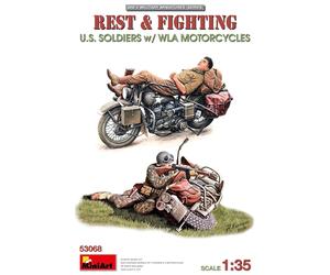 Rest & Fighting. U. S. Soldiers Con Wla Motorcycles 1 :3 5 Plástico Modelo Kit