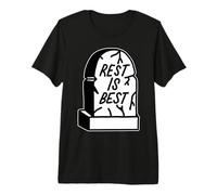 Rest is Best Tombstone Grave Funeral Blackwork Camiseta Premium