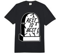 Rest is Best Tombstone Grave Funeral Blackwork Comfort Colors Adult Heavyweight T-Shirt
