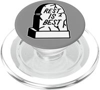 Rest is Best Tombstone Grave Funeral Blackwork PopSockets PopGrip para MagSafe