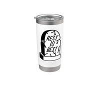 Rest is Best Tombstone Grave Funeral Blackwork Vaso térmico de acero inoxidable de doble pared