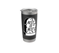 Rest is Best Tombstone Grave Funeral Blackwork Vaso térmico de acero inoxidable de doble pared