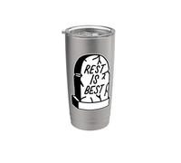 Rest is Best Tombstone Grave Funeral Blackwork Vaso térmico de acero inoxidable de doble pared
